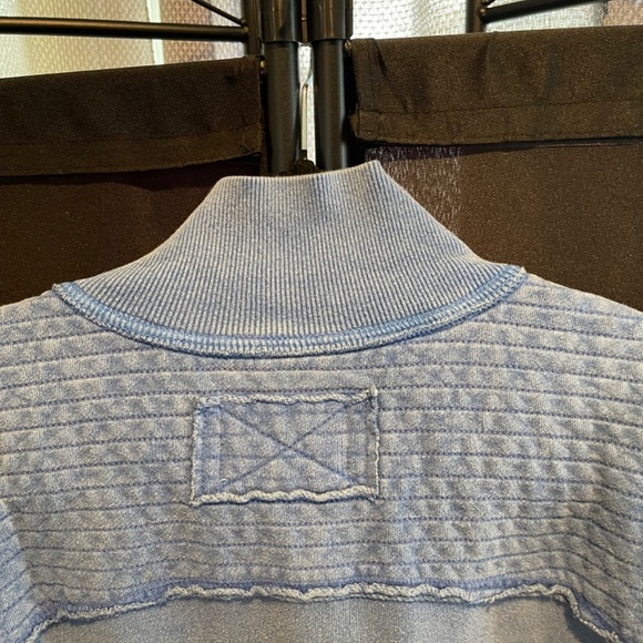 NWT Free People We the Free Tolly Cotton Fleece Short Sleeve Jacket, Blue, XL - Picture 6 of 10